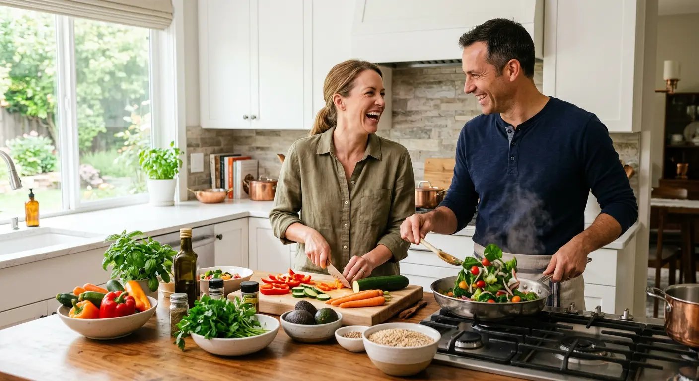 A couple enjoying a healthy lifestyle